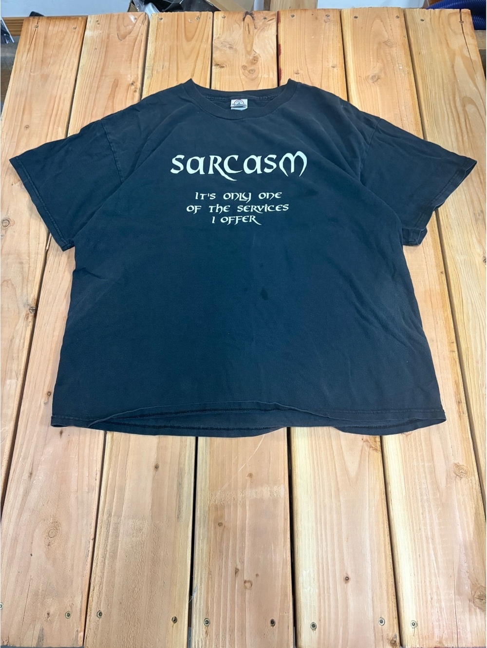 Delta Pro Weight Black Sarcasm Graphic T-Shirt XL